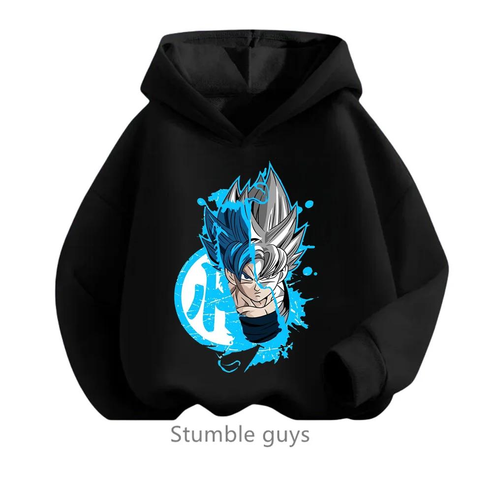 Детская одежда для мальчиков Худи Dragon Ball Z Весенне-осенняя одежда Детская толстовка Мультяшная толстовка с капюшоном и длинным рукавом