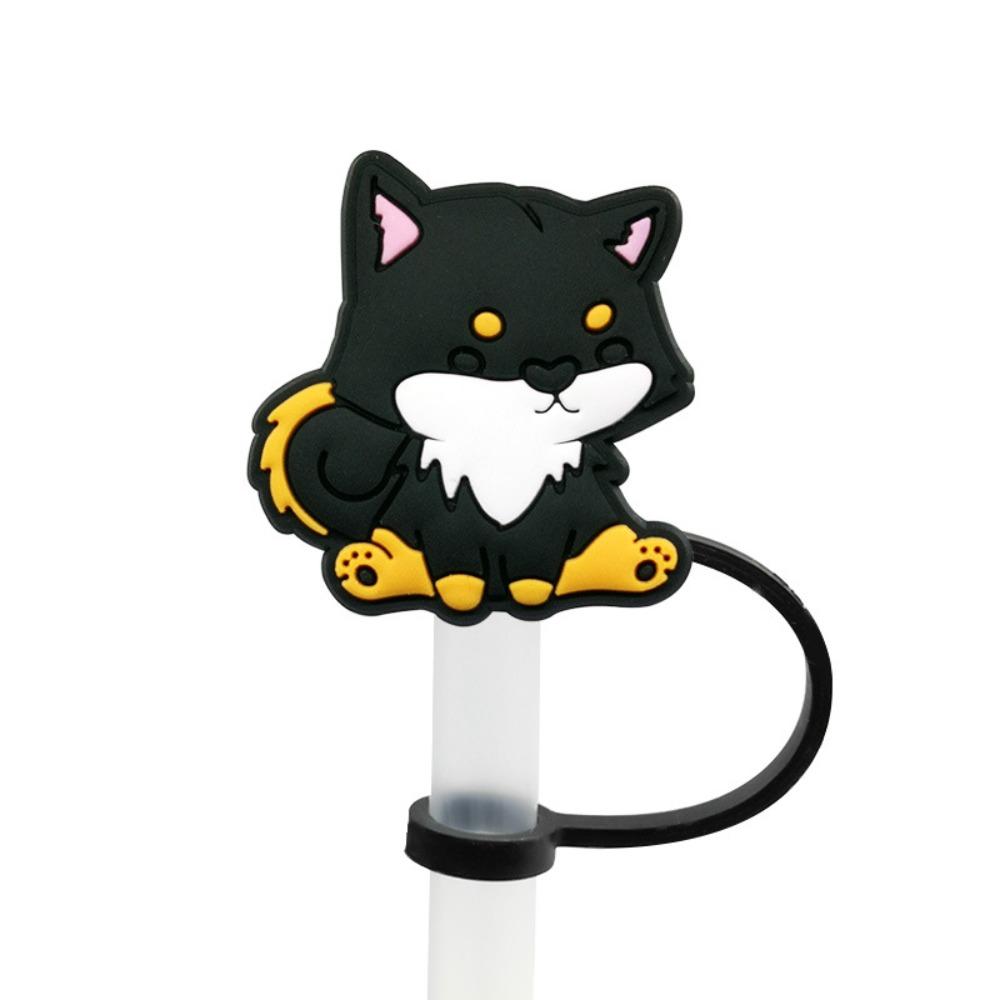 5 шт. мультяшная собака силиконовая трубочка заглушка 10 мм трубочка наконечники крышка питьевая трубочка пылезащитный колпачок принадлежности для вечеринок