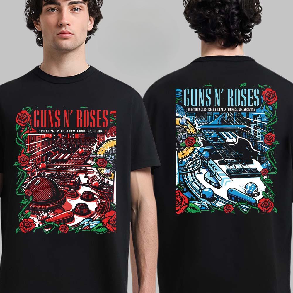 2026 Guns N Roses Cotton Band Shirt Unisex Summer Short Sleeve Fashion Brand Tee Luxury Casual Vintage