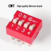 Red Gold-Plated 2.54mm DIP Toggle Switch, 6-Pin, WT11-DS-02P04R for Network Communication