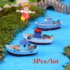 Garden Miniatures Landscape Micro Boats Resin Ornaments Exquisite Ship Nautical Home Decor