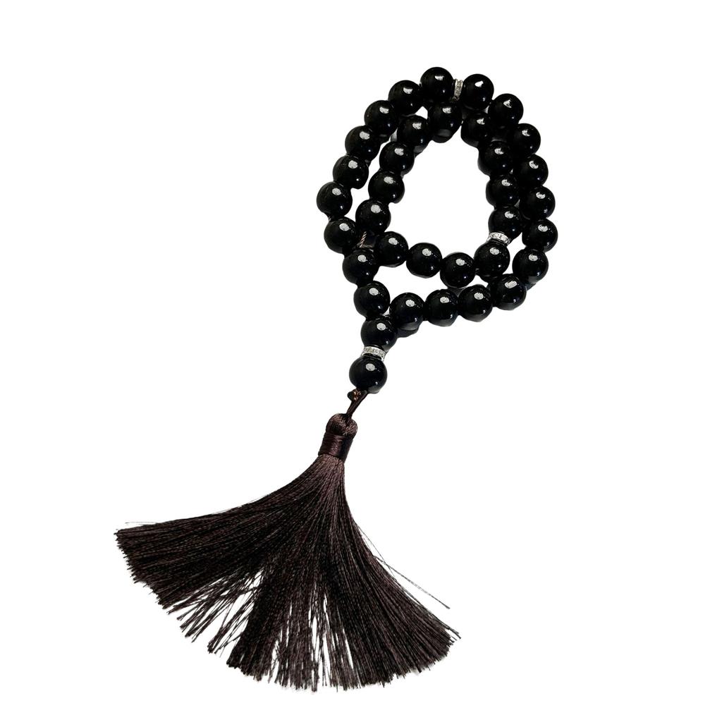 Браслет из стеклянных бусин, бусины розария и подвески с бахромой для молитвенных медитаций, элегантные стеклянные зерна розария