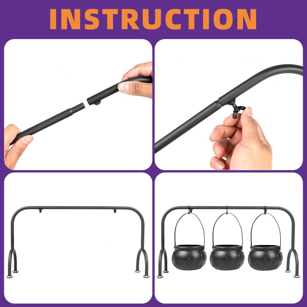 Reusable Halloween Cauldron Food Holder Hanging Cauldron Bowl Desktop Decor  Party Supplies