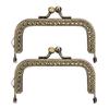 2pcs DIY Bag Handle Green Bronze Square Purse Frame Embossed Metal Handbag Handle (8.5cm)