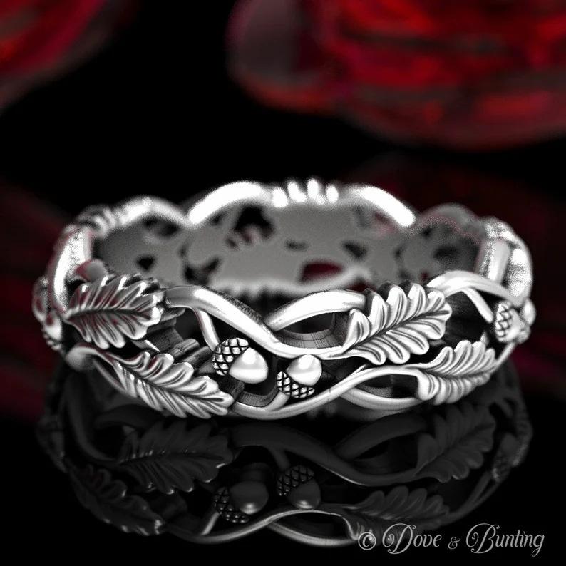 Luxury New Thorny Fashion Ring Alloy Creative Retro Style Literary Forest Ring Tide