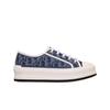 (w) Walk'n'dior Platform Sneakers Stonewashed-effect Cotton Denim Embroidered With Dior Oblique Motif Blue