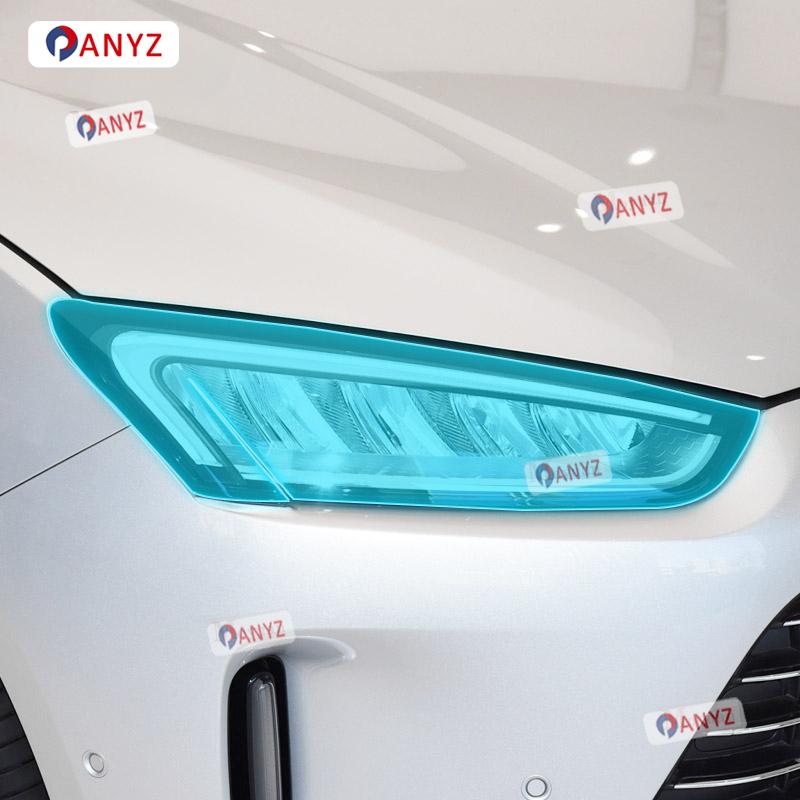 2 Pcs Car Headlight Protective Film Front Light Transparent Smoked Black TPU Sticker For Seres Aito M5 - car Accessories