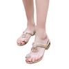 Plus Size 34-41 Shoes for Women Summer Fashion Women Rhinestone Flip Flops Wedges Crystal Sandals Casual Beach Shoes Footwear
