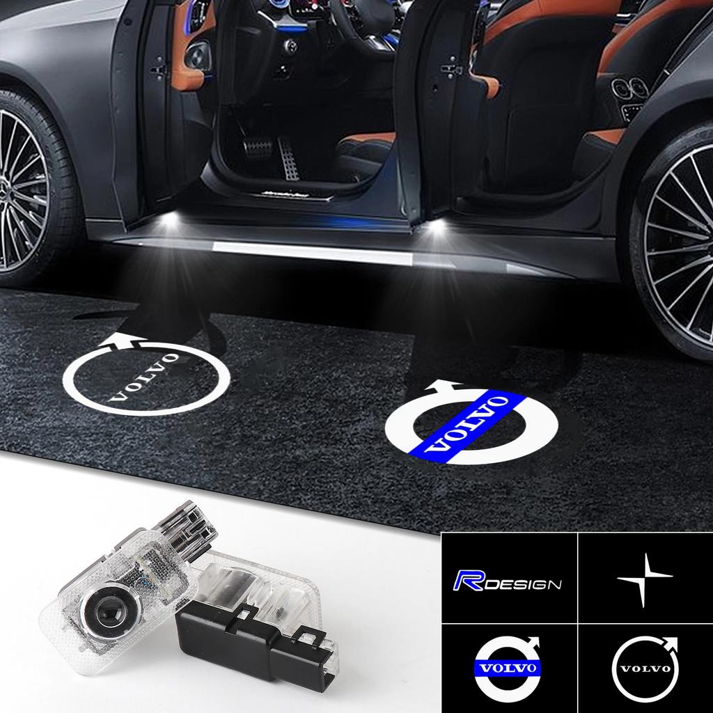 fhsxa1 2Pcs Car Lights Accessory LED Door Projector Ghost Shadow Welcome Lamp For Volvo XC90 V90 V60 XC60 V40 S80 S60 S90 C40 XC40 V70