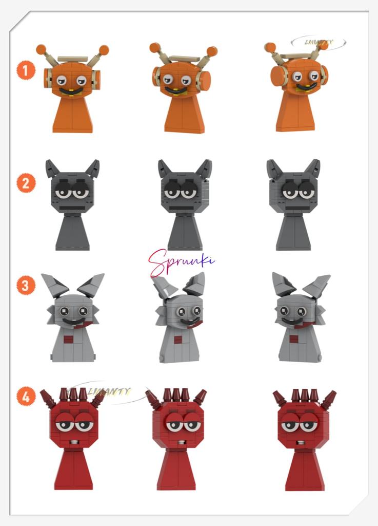 Sprunky Building Blocks Sprunki Blocks Sprunki Building Blocks Sprunki Blocks Doll Goods Toys Game Figure Building Blocks Singing Monster Horage Game