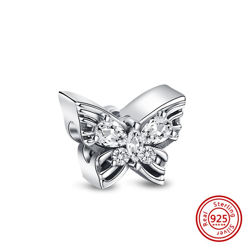 Новый Оригинальный Дизайн Пчела Бабочка Стрекоза Мультяшный Милый Шарм Подходит для Браслета Pantaro DIY 925 Стерлинговое серебро Медь Циркон Подарок