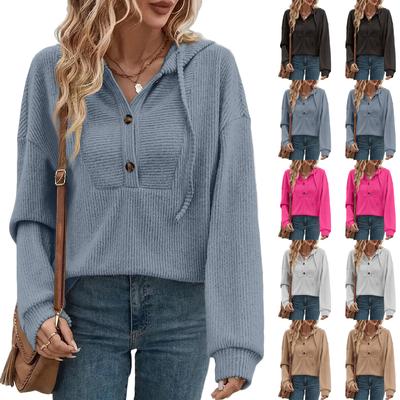 Женский однотонный повседневный плащ-тренч с капюшоном, полосатыми плечевыми погонами и длинными рукавами