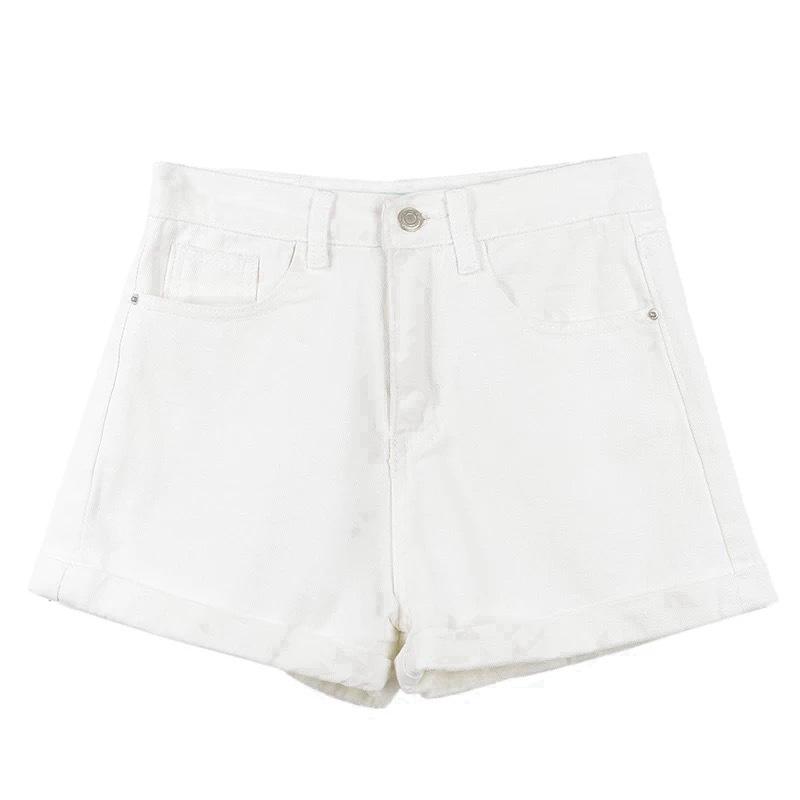 Женские белые джинсовые шорты с широкими штанинами - лето 2021 г. в корейском стиле