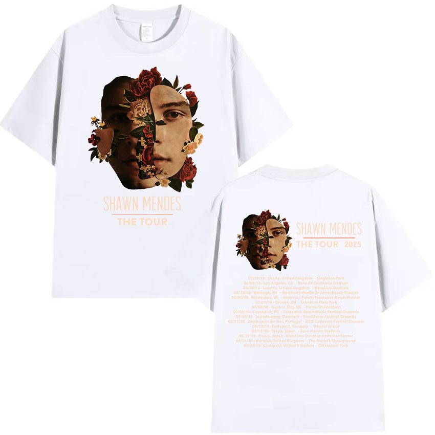 Shawn Unisexdes The Tour Print T Shirt Unisexs Women ONeck Fashion Cotton Short Sleeve TShirts Summer Casual Clothing Tshirt