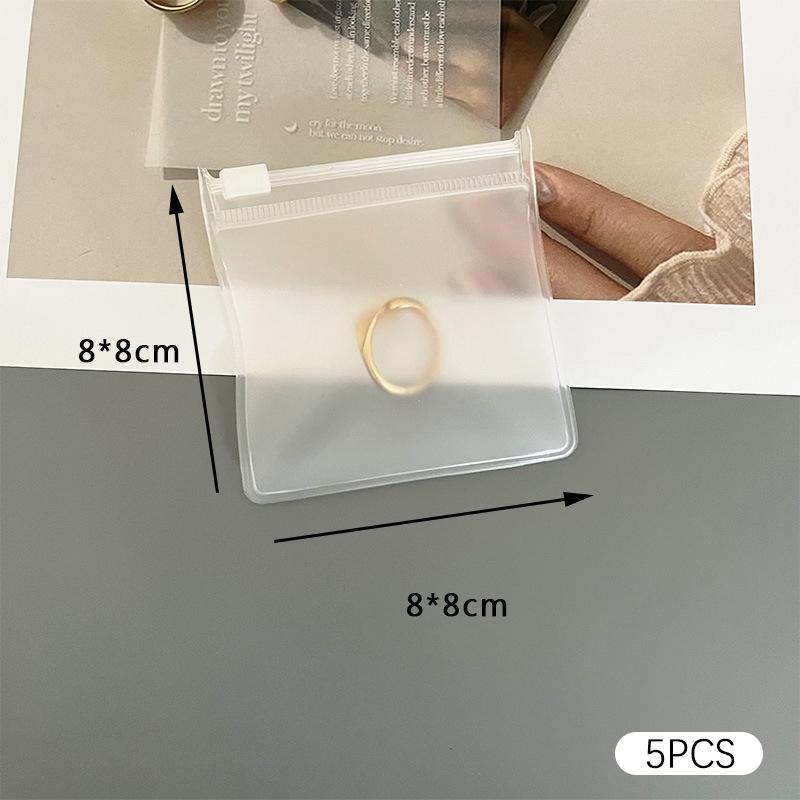 5 шт., прозрачные матовые пакеты из ЭВА с застежкой-молнией, пакеты для упаковки ювелирных изделий, серьги ручной работы, ожерелье, браслет, органайзер для хранения