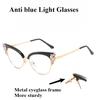 Очки с защитой от синего света с инкрустацией бриллиантами по бокам, очки без диоптрий для повседневной носки, компьютерные очки