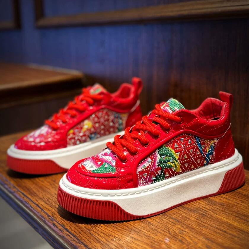 Популярная мужская обувь полна кед на ромбовидной подошве, обуви парикмахера и сценической обуви из ткани с принтом A11