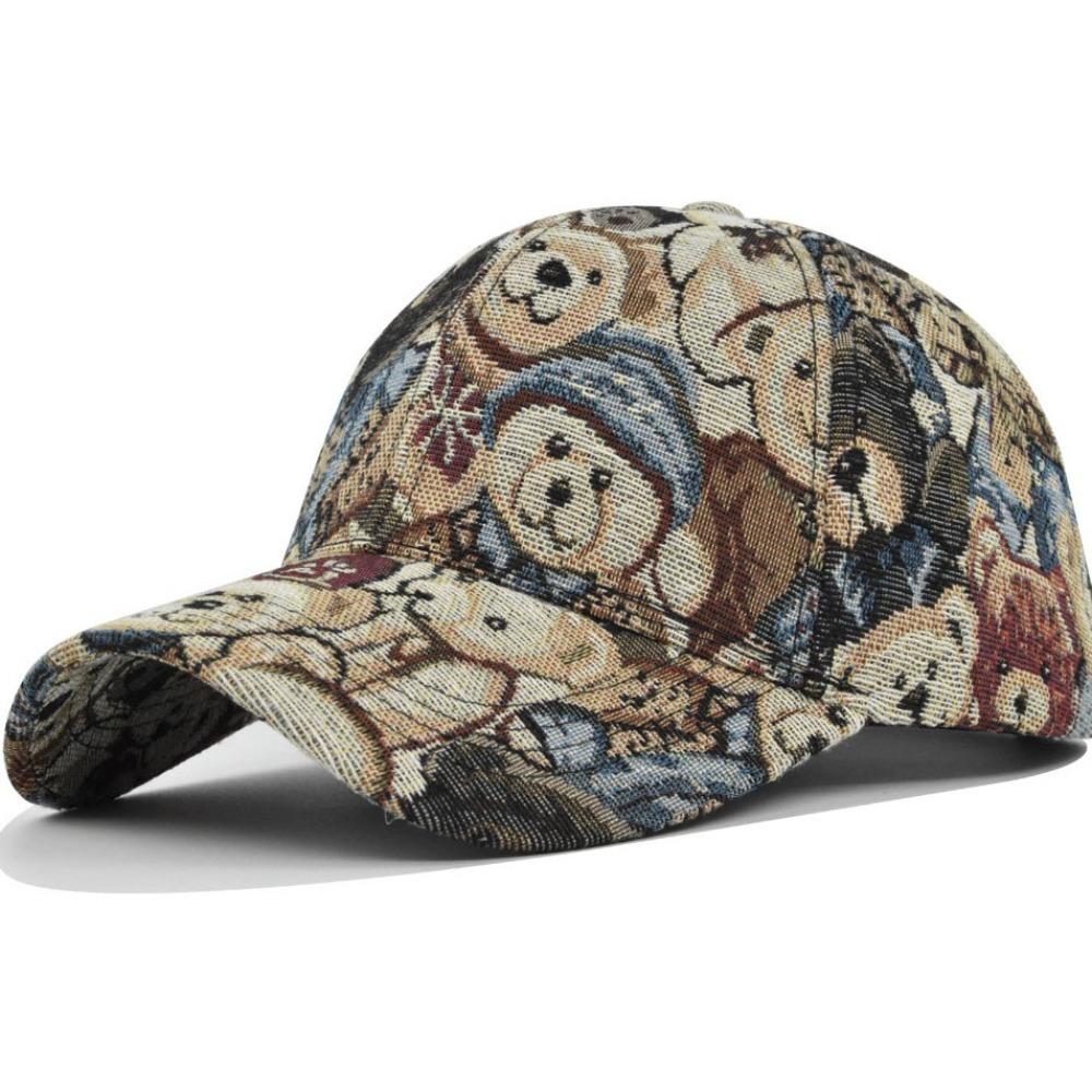Little Bear Print Unisex-Teens Caps Bear Print Fashion Hip Hop Vintage Hat Cute Bear Baseball Cap