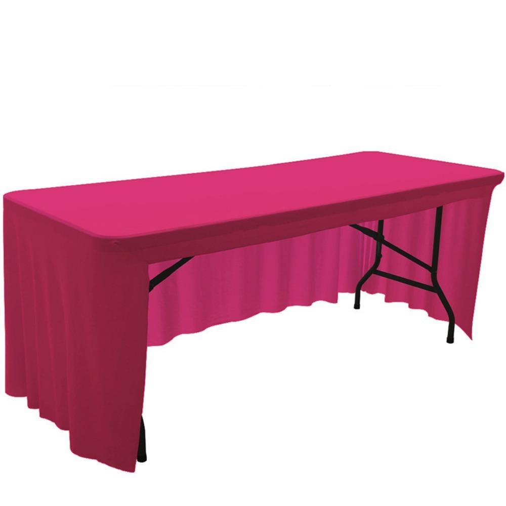 Solid Color Spandex Stretch Tablecloth Rectangular Dustproof Table Cover Washable Elastic Exhibition Table Decor Banquet