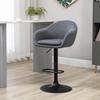 Bar Stool With Footrest Height Adjustable Linen Look 54 Cm X 54 Cm X 112 Cm Gray