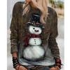 2025 Autumn & Winter Women's New Casual Crew Neck Long Sleeve Top 3D Christmas Pattern
