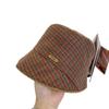 Autumn and winter French high-end elegant irregular basin hat women's small fragrant style simple plaid fashion bucket hat
