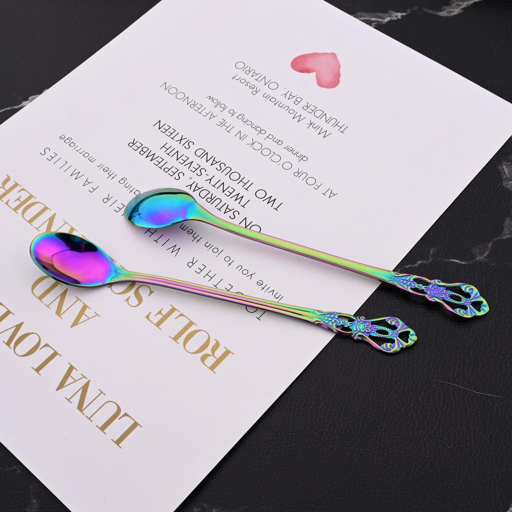 6 шт./24 шт., набор столовых приборов Rainbow Western, набор столовых приборов из нержавеющей стали, нож, вилка, кофейная ложка, набор посуды с роскошной стойкой для хранения