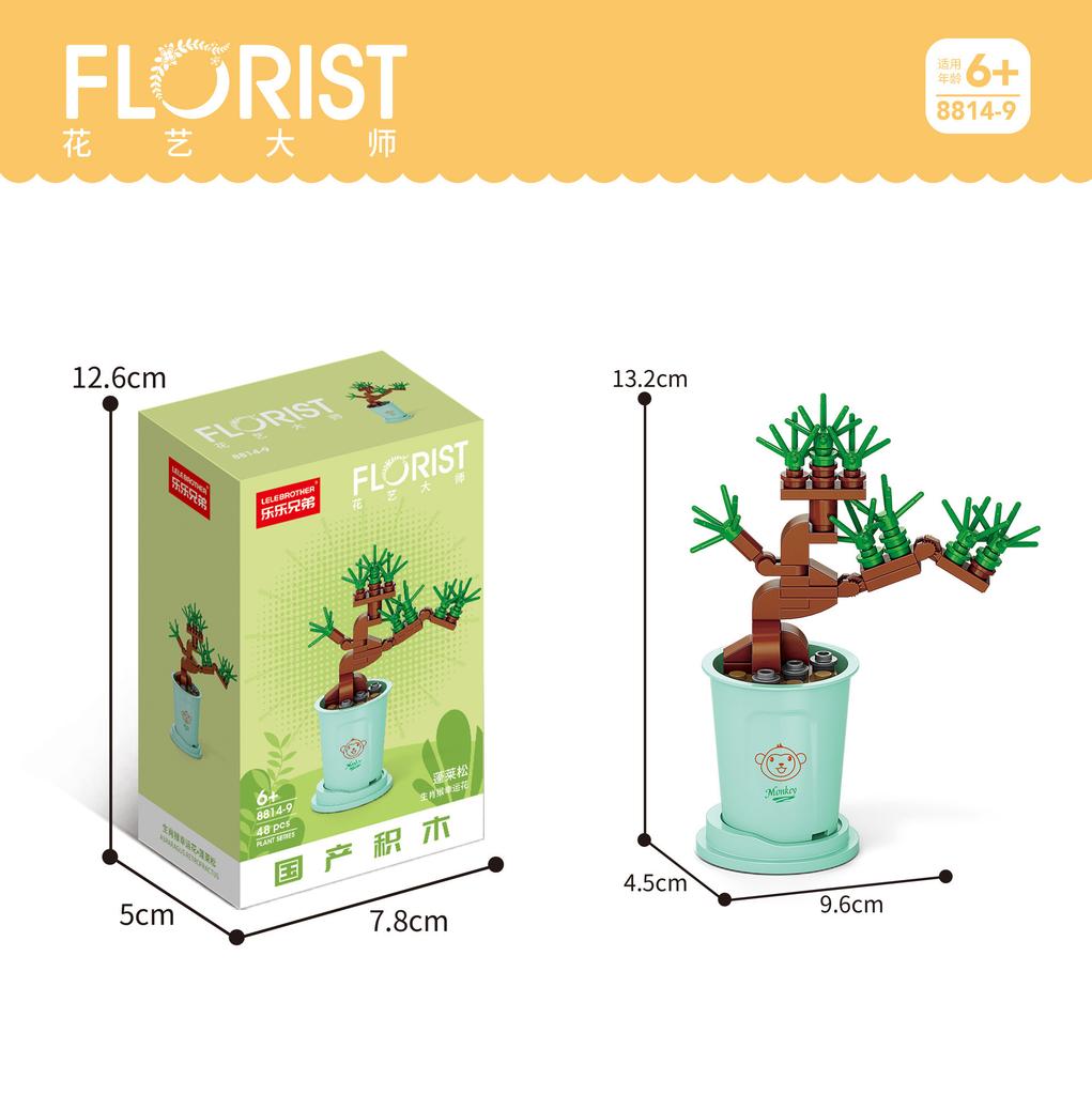 Tiny Particles Building Block Bouquet Potted Succulents Compatible Tabletop Ornament Model Educational Assembly Toy