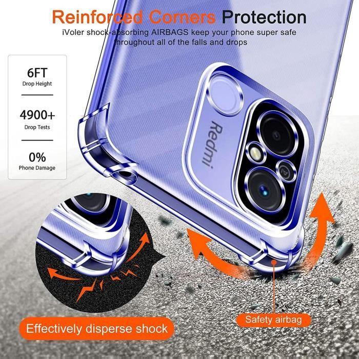 Coque Silicone - E.F.CONNECTION - pour Xiaomi Redmi 12C/11A - Silicone transparent - Antichoc - Coins renforcés