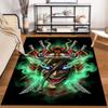 Samurai Mask Design Carpet with Green Smoke and Sword Patterns Suitable for use as an anti-slip for living room bedroom sofas