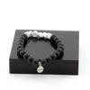 Stones and Minerals. Howlite Bracelet from the USA + Matte Black Onyx Beads 8 Mm. Made In France.