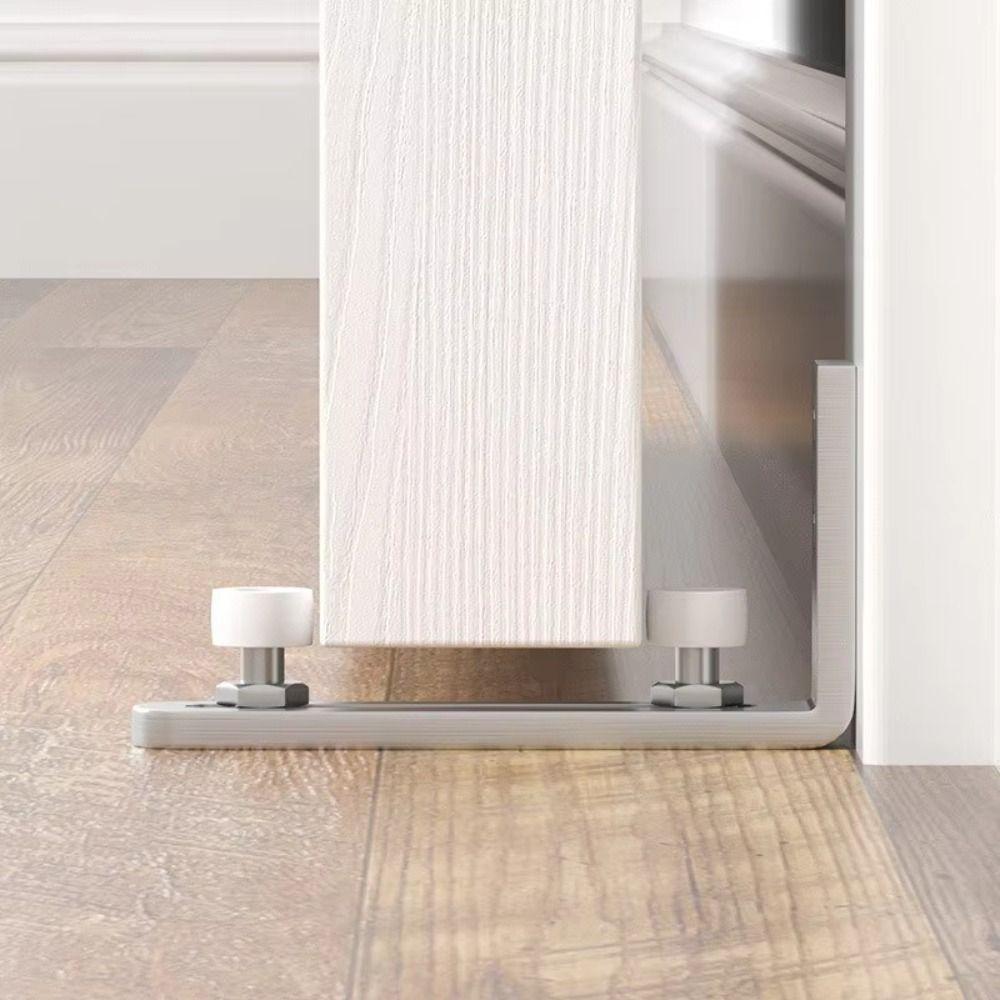 Wall-mounted Barn Door Swing Stop Double Wheel Bottom Guide Smooth Barn Door Floor Guide  Residence