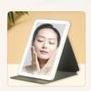 Rechargeable Foldable Touch Sensitive PU Leather Case Cosmetic Mirror 3 Colours Lights Infinitely Dimmable Travel Cosmetic Mirr