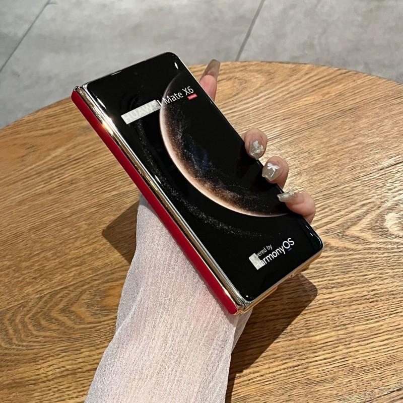 Foldable Matte Leather-Style Phone Case Mate X7 X6 With Electroplated Hinge Shockproof Magnetic