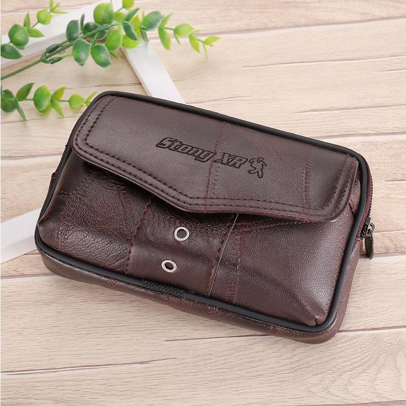 Большая вместительная мужская кожаная сумка, поясная сумка, сумка для мобильного телефона, мужской кошелек для монет