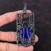Ограненный Синий Сапфир Кулон Медная Проволока Обернутый Кулон Ювелирные Изделия Из Драгоценных Камней Кулон Ручной Работы Ювелирные Изделия Из Медной Проволоки Подарок на Помолвку Кулон в стиле Бохо