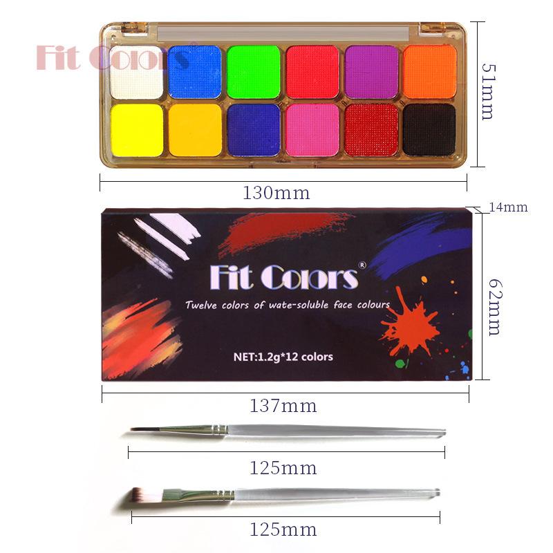 FIT COLORS Радужная Палитра Многоцветная Палитра Макияжа Лица для Мытья Тела и Радужный Макияж Лица
