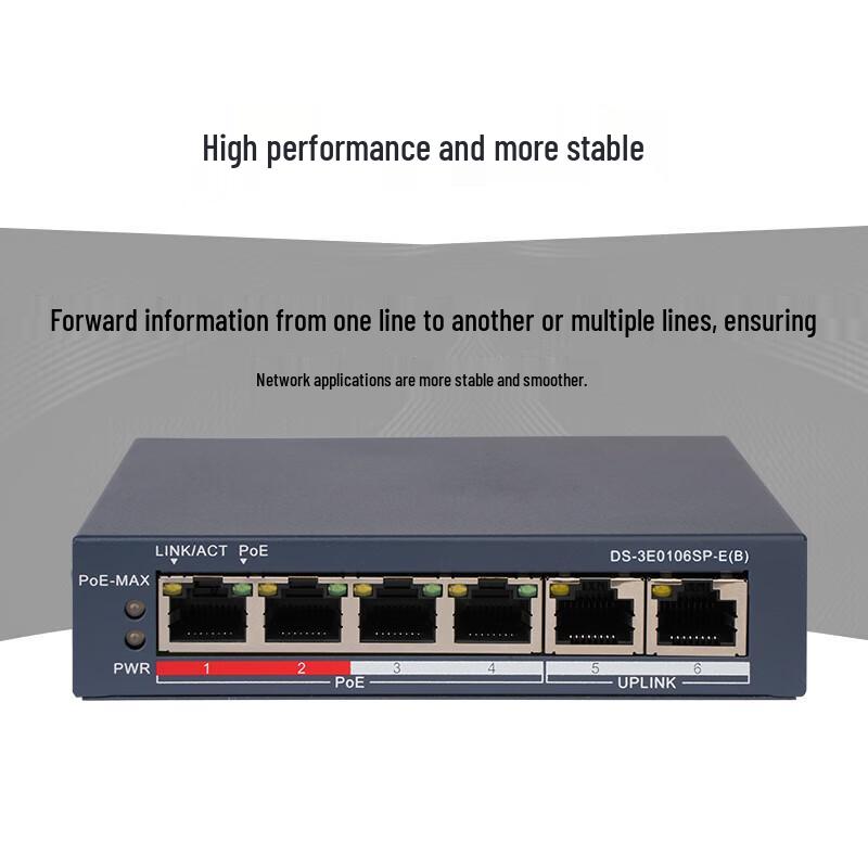 HIKVISION 6-Port Fast Ethernet PoE Desktop Switch