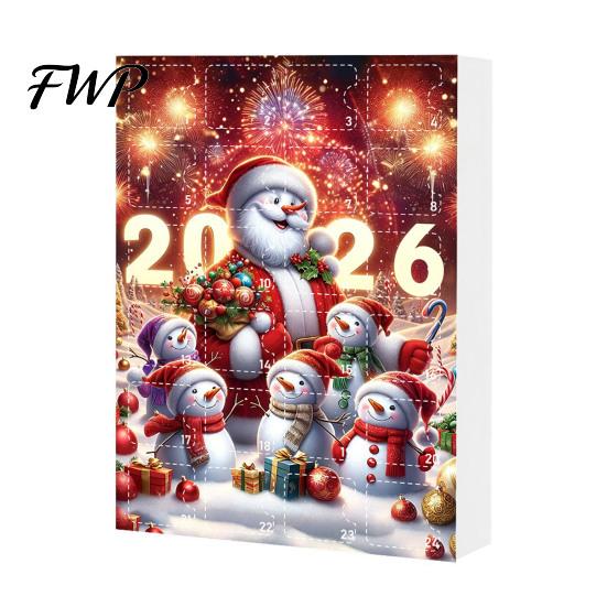 Interactive Holiday Game Christmas Advent Calendar 2026, Snowman 24 Day Countdown Box with Acrylic Hanging Pendants, Festive Tree Decor, Gift for Kids