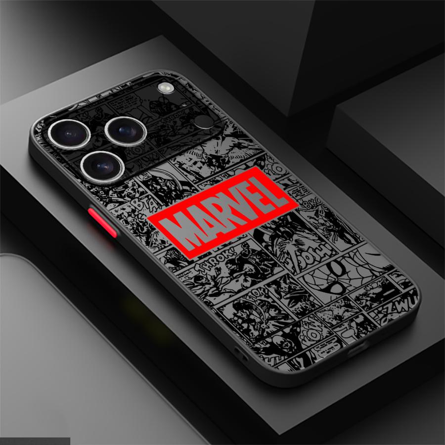 Задняя крышка-чехол для телефона для iPhone 17 Pro Max 16 Plus XS XR 11 14 17e 12 13 Mini Air 15 7 8 SE Логотип Героя Marvel