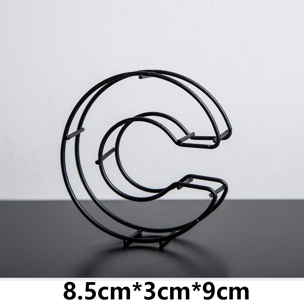 Photography Props Metal Hollow Letter Wrought Iron Alphabet Doorplate Sign Home Decoration