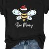 Женская модная футболка с принтом BEE MERRY, летний женский повседневный топ, повседневная футболка, модная женская круглая