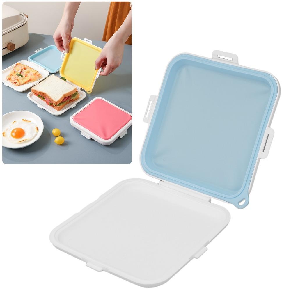 PP Silicone Material Lunch Container 3 Side Clips Food Snack Storage Sandwich Storage Box  For Work