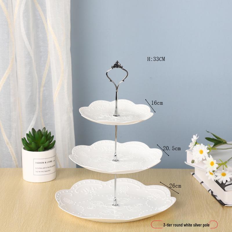 Трехъярусная подставка для торта к европейскому полуденному чаю - креативный многослойный пластиковый поднос для десертов и фруктовая тарелка