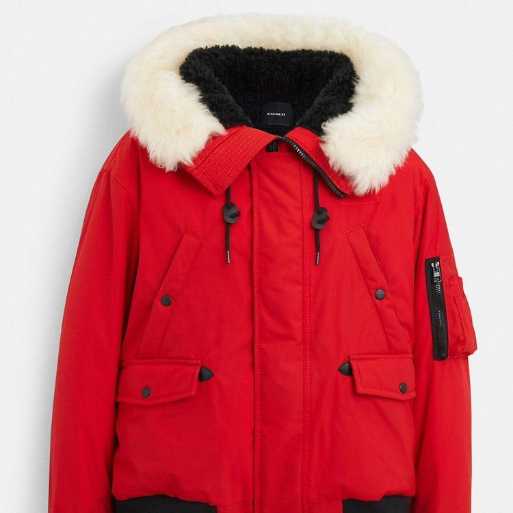 Coach Парки Мужские Красные Съемный Воротник Умеренный CE337-RED