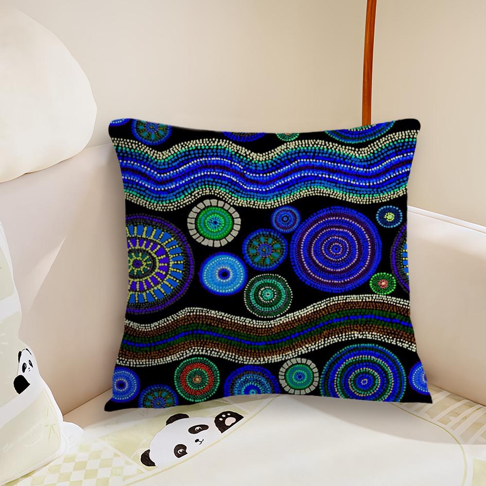 cushion cover Plush Fabric Soft Double Sided AAboriginal Print Art Sofa Cushion Cover Throw Pillow Creative AAustralian Covers