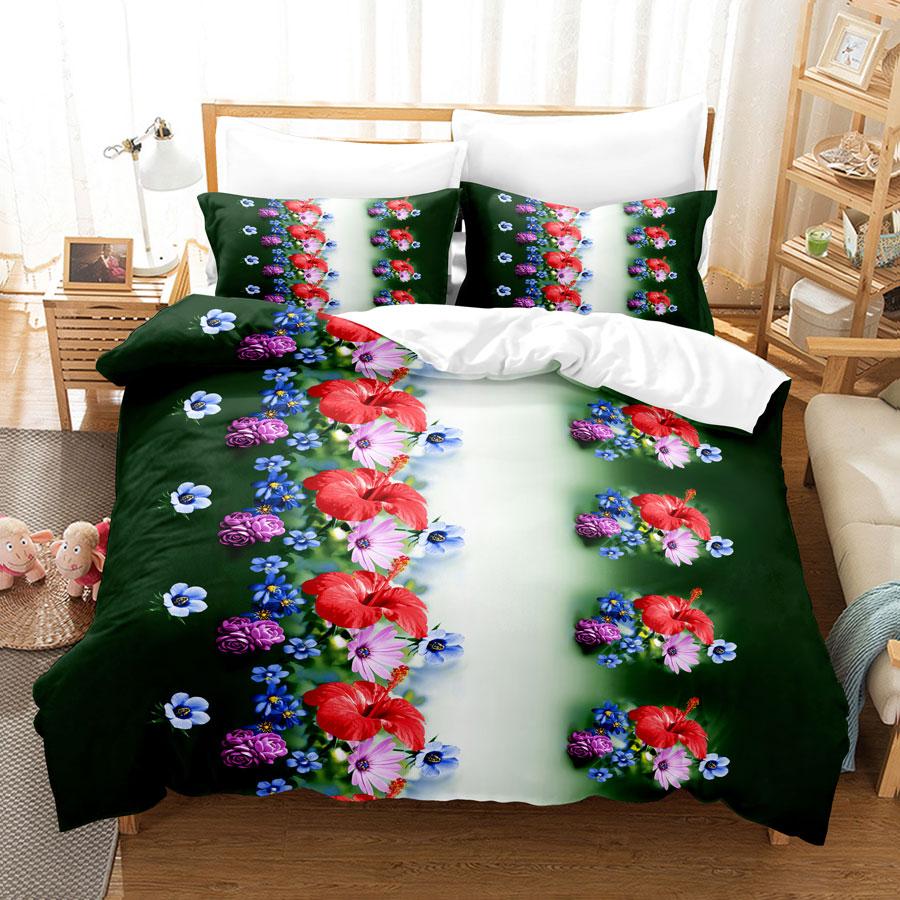 Flower Double Duvet Cover Bedding Set Quilt Case Linens King Queen Full Size 3D Print Pillowcase Single Twin Bed 220x240 200x200
