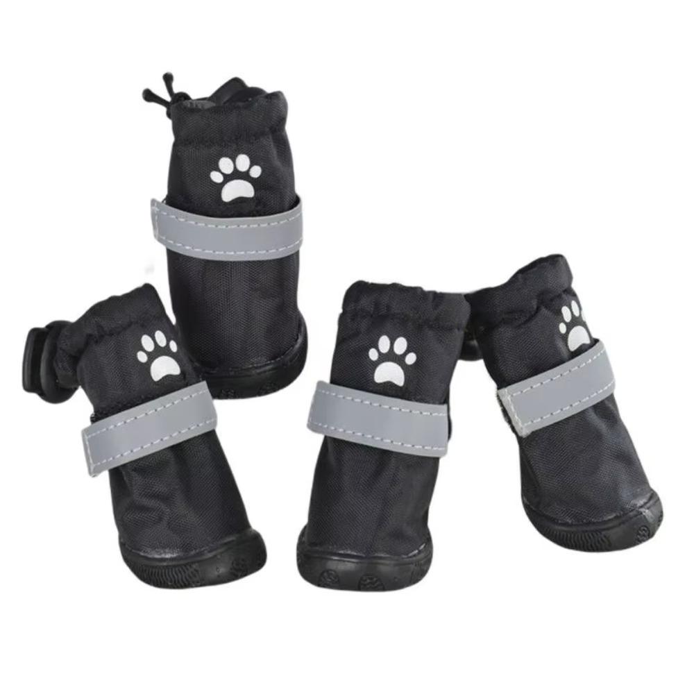 4pcs/set Anti-slip Pet Dog Shoes Waterproof Pet Rain Shoes Adorable Puppy Booties Small Medium Dog
