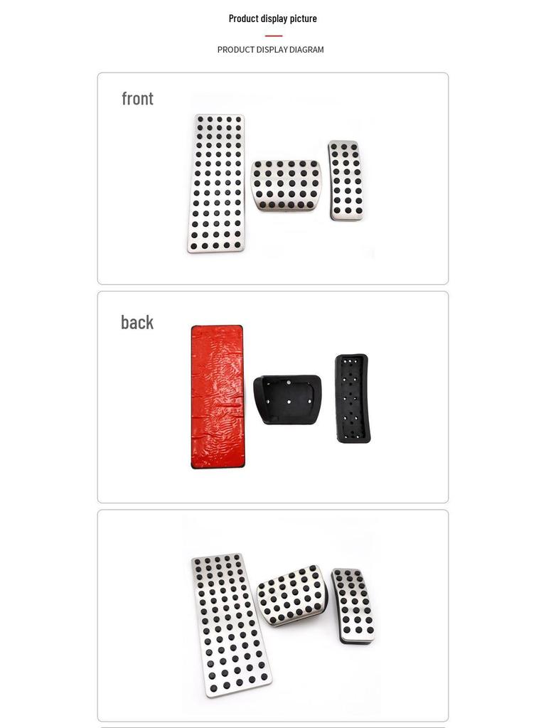 Non-Slip Pedal Set for Mercedes-Benz GLA: Accelerator, Brake, and Rest Area Decor Accessories