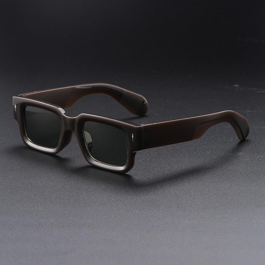 New Retro Men Black Square Sunglasses For Women Vintage Luxury Rivet Designer Sun Glasses Fashion Shades Uv400 Eyeglasses